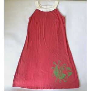 Lilly Pulitzer Dress Women XS Pink Vintage Sleeveless Crab Button Retro Tropical